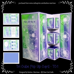 Tri Box Pop Out Card - Purple