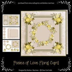 Posies of Love Floral Card - Yellow