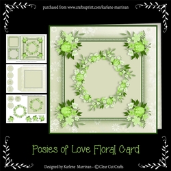 Posies of Love Floral Card - Green
