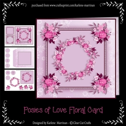Posies of Love Floral Card - Pink