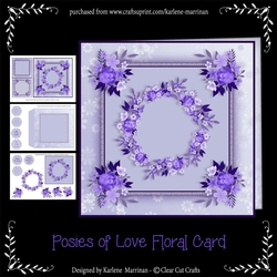 Posies of Love Floral Card - Purple