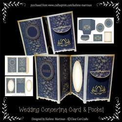 Wedding Pocket Concertina Card - Blank