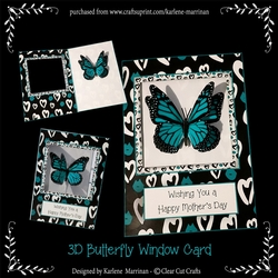 Monarch - Turquoise 3D Butterfly Window Card