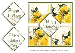 Yellow Rose Panel Card Topper