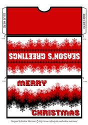 Snowflake Christmas Gift/Money Pocket/Envelope/Wallet - Red