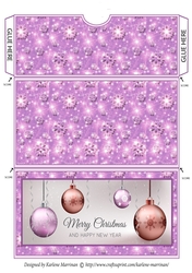 Christmas Hanging Balls Money/Voucher Pocket/Wallet/Envelope - Pink