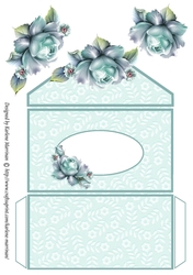 A Simple Rose Money/Voucher Wallet/Pocket/Envelope - Aqua