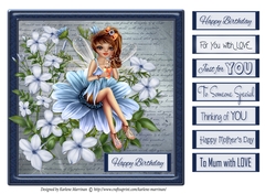Floral Fairy Card Topper with 7 extra Sentiments