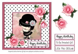 Little Miss Attitude Little Girl Card Topper