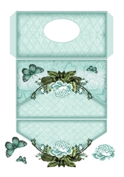 Butterfly Floral Money/Gift/Voucher Pocket/Wallet/Envelope - Mint Green