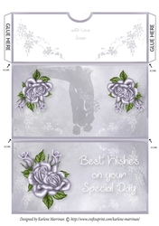 Silver Wedding Rose Money/Gift/Voucher Wallet/Pocket/Envelope