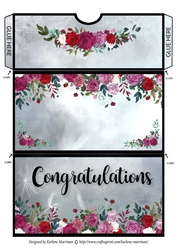 Pretty Rose Money/Gift/Voucher Wallet/Pocket/Envelope - Congratulations