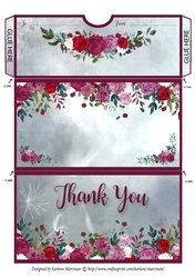 Pretty Rose Money/Gift/Voucher Wallet/Pocket/Envelope - Thank You