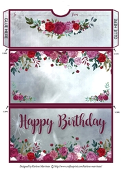 Pretty Rose Money/Gift/Voucher Wallet/Pocket/Envelope -Happy Birthday