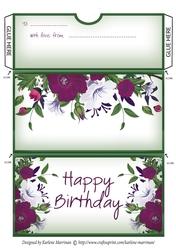 Flower Money/Gift/Voucher Wallet/Pocket/Envelope - Happy Birthday