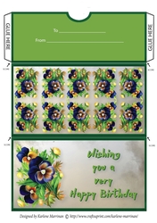 Pansy Money/Gift/Voucher Wallet/Pocket/Envelope - Happy Birthday