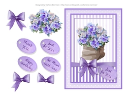 Soft Floral Card Topper - Bag of Flowers