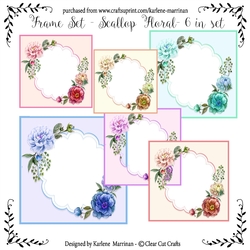 Floral Panel Card Frames or Inners 6 in pack