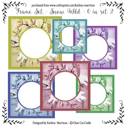 Snow Fern Card Frames or Inners 6 in pack - Set 2