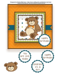 Lazy Bear Card Topper