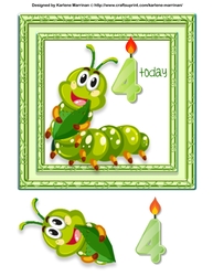 Baby Caterpillar Card Topper - 4 Today