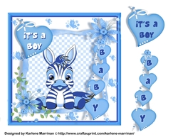 Baby Boy Zebra Card Topper