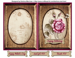 Wood Frame Series Card - Forgotten Rose