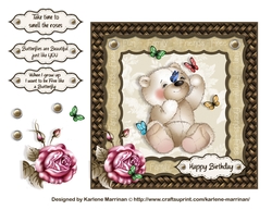 Butterflies are Free Bear Card
