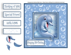Dolphin at Play Card Topper