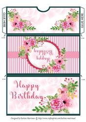 Soft Pink Floral Money/Voucher Wallet/Pocket/Envelope