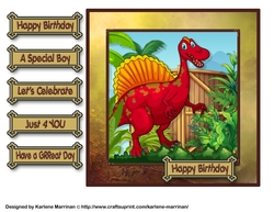 Dinosaur Spino Card Topper