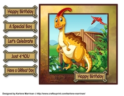 Dinosaur Escape Card Topper