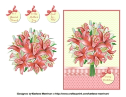 Lillies of Love Peach Card Topper