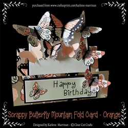 Scrappy Butterfly Mountain Fold Card - Orange