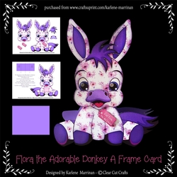 Flora the adorable Donkey A-Frame Card