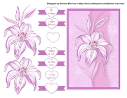 Beautiful Iris Card Topper - Pink