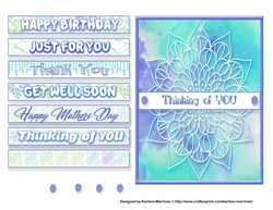 Watercolor Mandala Card Topper - Aqua
