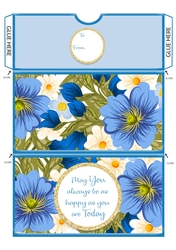 Blue Floral Wedding or Special Day Voucher/Money Wallet/Pocket