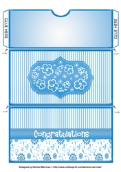 Congratulations Blue Ribbon Voucher/Money Wallet/Pocket