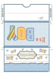 Congratulations Blue Ribbon Voucher/Money Wallet/Pocket