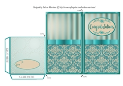 Ribbon Sash Congratulations Gift Voucher/Money Wallet/Pocket - Green