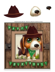 Cowboy Dog Birthday Card Topper