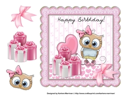 Pretty in Pink Owl Card Topper