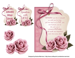 Grandma Large Tag Card Topper - 2 Gift tags included