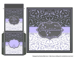 Elegant Wedding Card Topper & Wishing Well Money Envelope - Purple