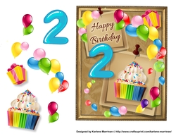 Birthday Bright Card Topper - 2nd Birthday