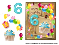 Birthday Bright Card Topper - 6th Birthday