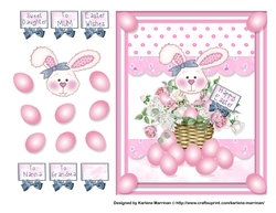 Pretty Pink Easter Bunny Card Topper