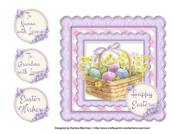 Basket of Eggs Easter Card Topper