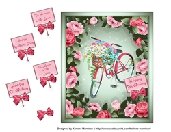 Bike Full of Flower Card Topper